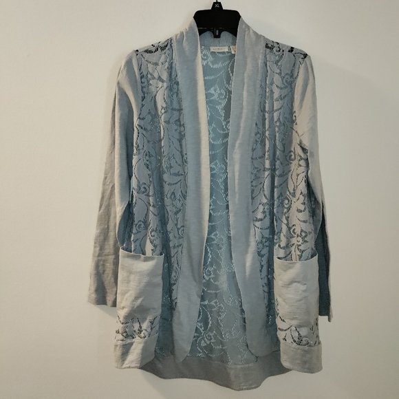 LOGO Lori Goldstein lace cardigan - Picture 3 of 7